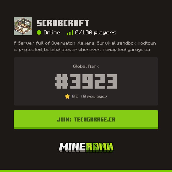 Scrubcraft Server IP, Reviews and Vote Link - Minerank