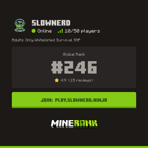 Send Your Vote & Review for SlowNerd - Minerank