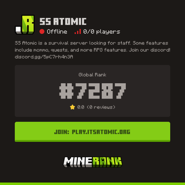 SS Atomic Server IP, Reviews and Vote Link - Minerank