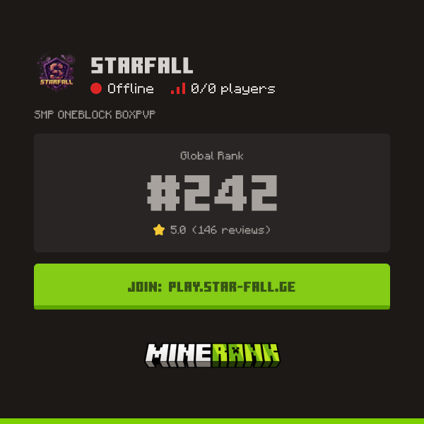Send Your Vote & Review for StarFall - Minerank