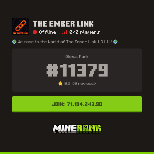 The Ember Link Server IP, Reviews and Vote Link - Minerank