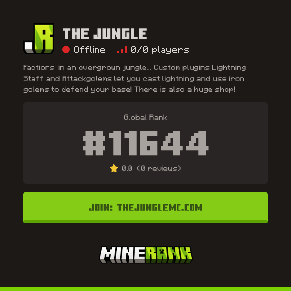 The Jungle Server IP, Reviews and Vote Link - Minerank