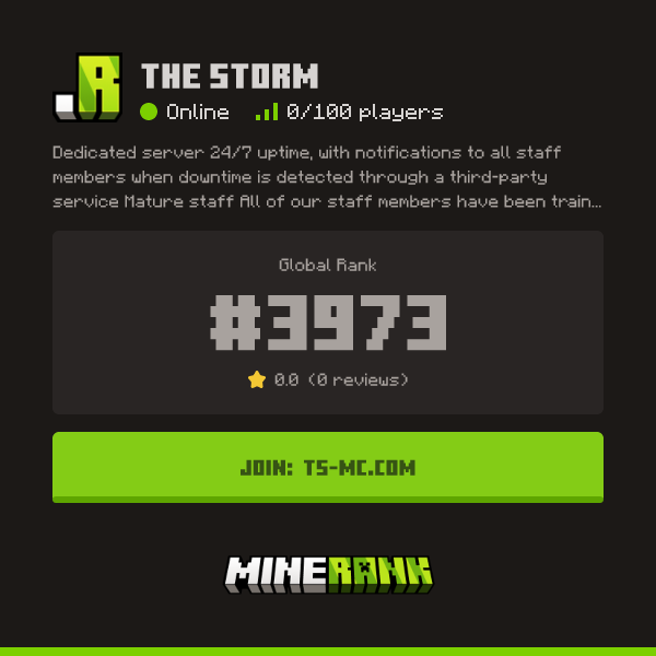 The Storm Server IP, Reviews and Vote Link - Minerank