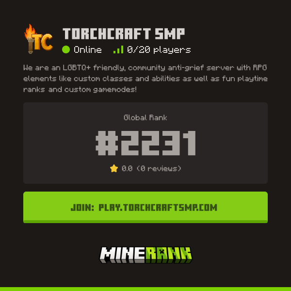 Torchcraft SMP Server IP, Reviews and Vote Link - Minerank