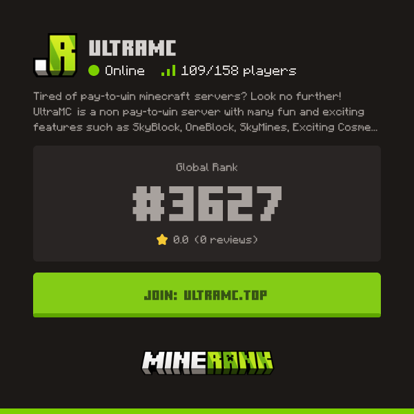 UltraMC Server IP, Reviews and Vote Link - Minerank