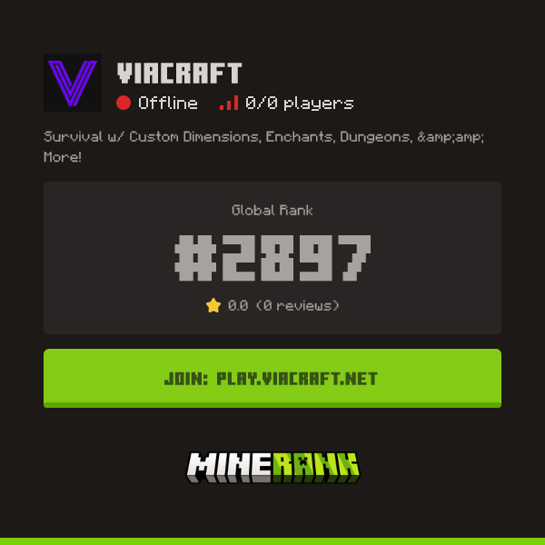 VIACRAFT Server IP, Reviews and Vote Link - Minerank