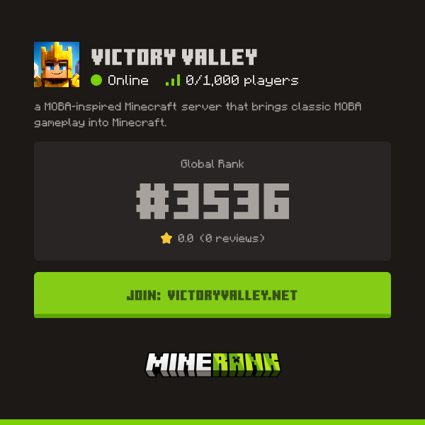Victory Valley Server IP, Reviews and Vote Link - Minerank
